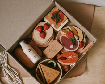 Wooden Play Food, Wooden Toys, Play Kitchen Accessory, Sensory Toys, Montessori Toys, Pretend Play, Miniature Food, Waldorf Toys