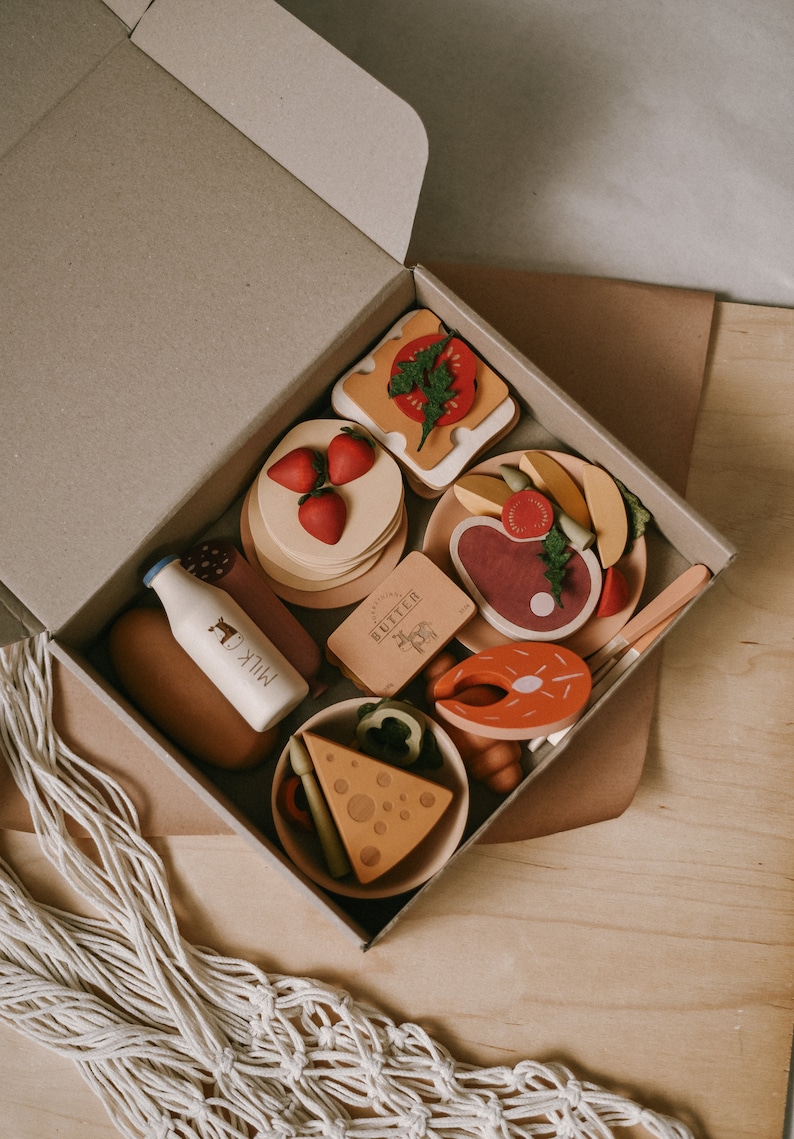 Wooden Play Food, Wooden Toys, Play Kitchen Accessory, Sensory Toys, Montessori Toys, Pretend Play, Miniature Food, Waldorf Toys
