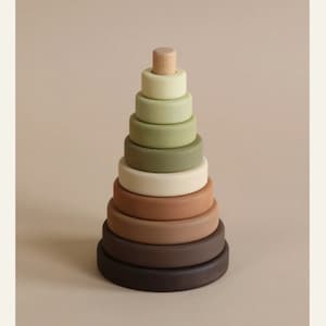 Holz-Ring-Stapelspielzeug, Stapelspielzeug, Baby-Geschenk, Oliven-Stapelringe, Öko-Spielzeug für Kinder