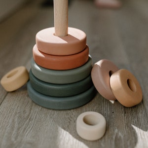 Wooden Ring Stacker Toy Stacking Toy Baby Gift Stacking Rings Eco Toys ...