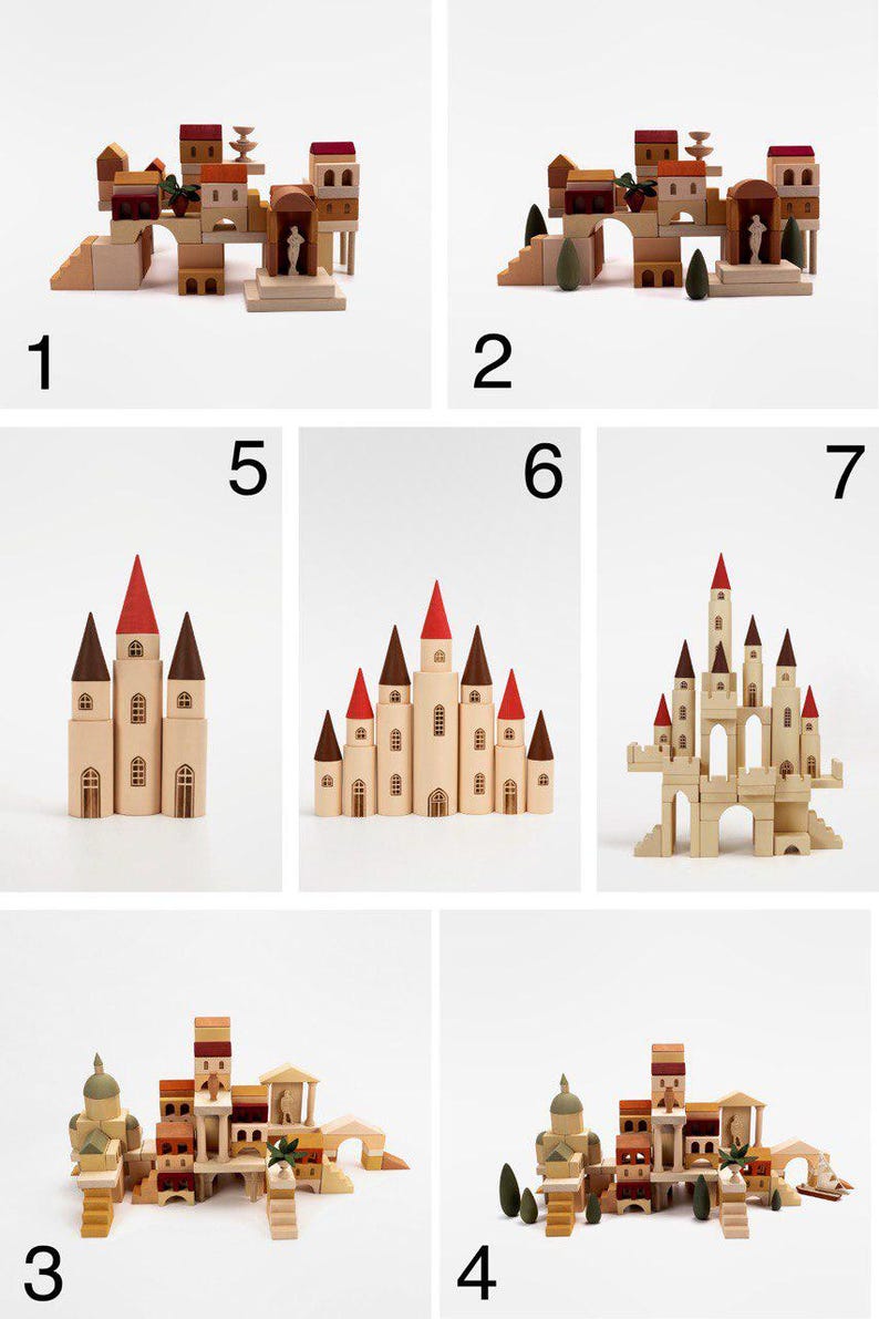 Wooden Building Blocks, Waldorf Toys, Montessori Educational Toys, Sensory Play Set, Pretend Play, Waldorf Toys, Wooden Play Set