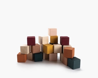 Ensemble de cubes en bois jouet multicolore pour enfants cubes fait main eco cubes ensemble