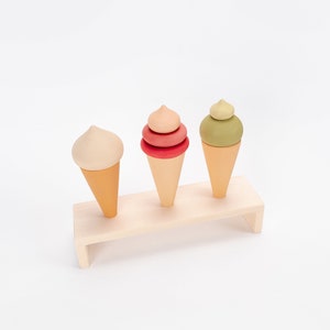 Wooden Play Food, Ice Cream Toy, Wooden Baby Toys, Christening Gifts, Montessori Baby Toys, Toddler Toys, Miniature Food, Waldorf Toys image 5