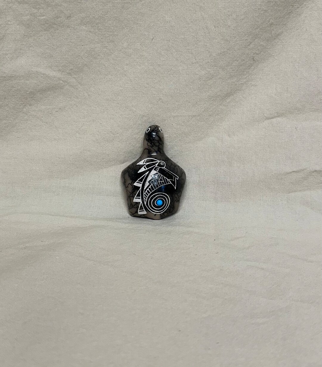 Native American Acoma Horse Hair Desert Tortoise With Rabbit Kokopelli ...