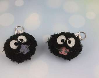 Soot Sprite Glitter Keychain; Resin Keychain; Handmade