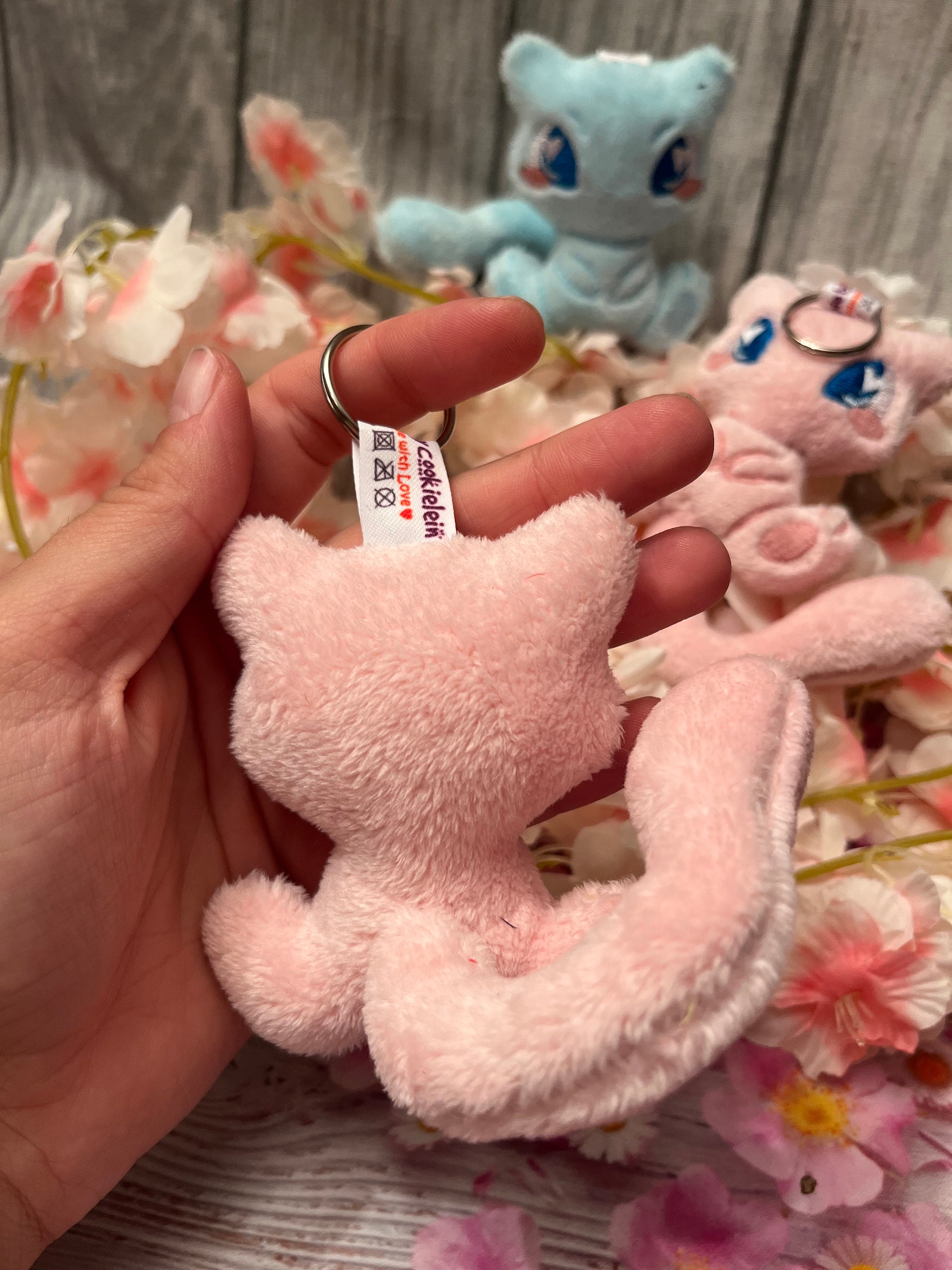 Cute Mew Custom Fanart Plush Keychain - Etsy