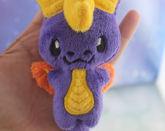 Purple Dragon Spyro Baby Fanart Custom Plush Keychain