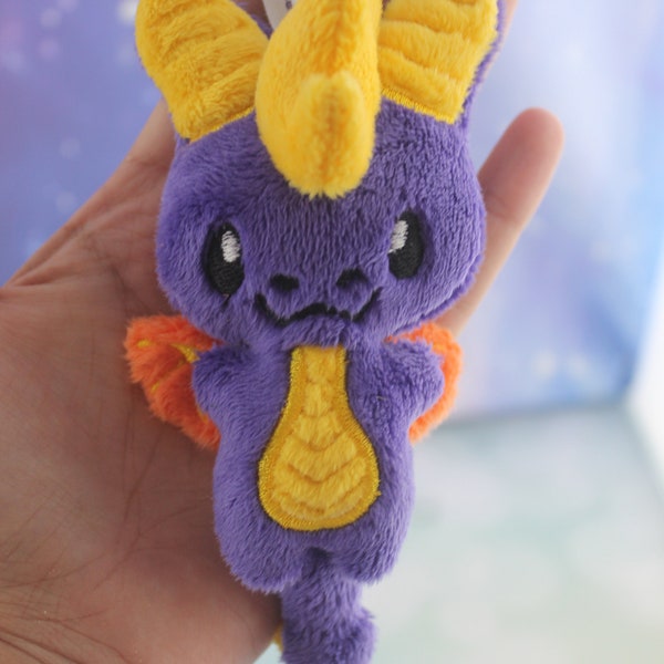 Purple  Dragon Spyro Baby Fanart Custom  Plush Keychain