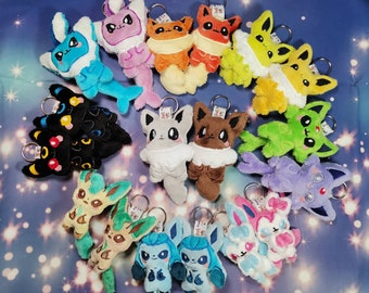 Cute  Eeveevolution Bundle Custom Fanart  Plush Keychain