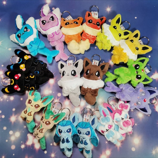 Cute  Eeveevolution Bundle Custom Fanart  Plush Keychain