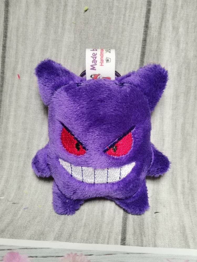 Gigantamax Shiny Gengar: Pokemon Embroidery Plushie Keychain 