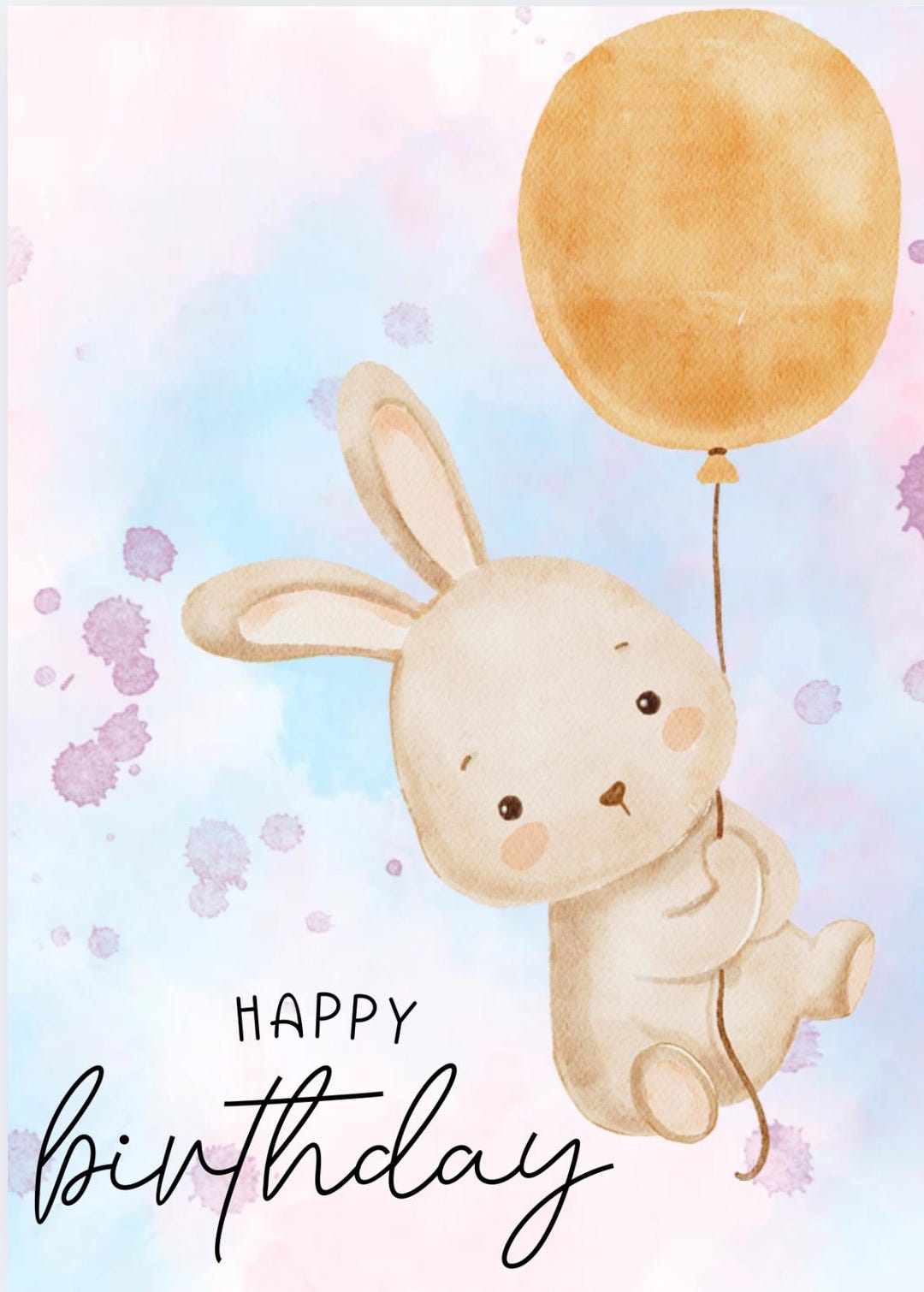 Birthday Card Rabbit, Digital Download ,not Physical Product - Etsy