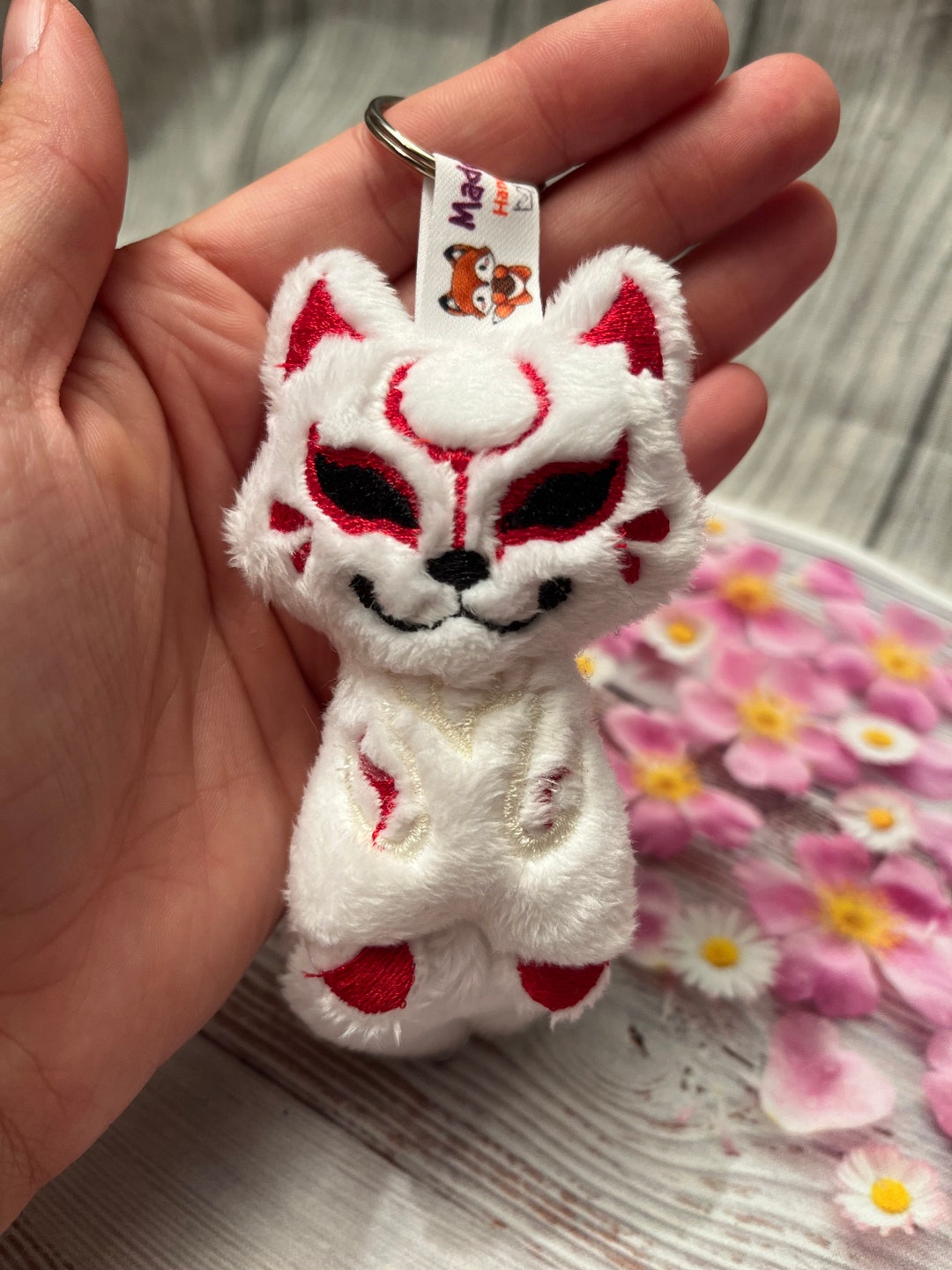 Chibi Kitsune Mask Keychain Plush - Etsy