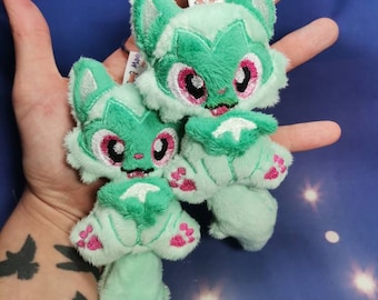 Cute Gen 9 Grass Starter Sprigatito Custom Fanart Plush Keychain Made to Order