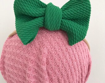 St Patrick’s Day headband, knit headband, green knit headband, baby girl headband