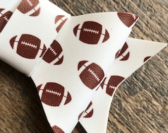 Football hair bow, faux leather football hair bow, football headband,