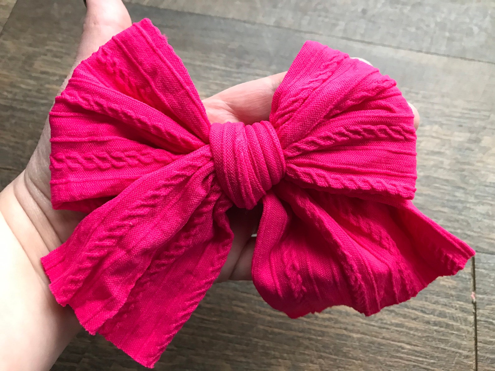 Braided Knit Nylon Hair Bows Nylon Headband Etsy