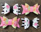 Watermelon hair bow, citrus fruit hair bow, fruit hair bow