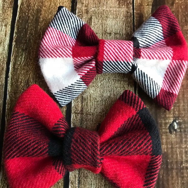 Buffalo plaid hair bow, plaid hair bow, flannel plaid hair bow, fabric hair bow