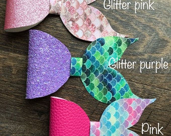 Mermaid tail hair bow, 1st birthday, nylon headband, purple, pink, glitter, birthday, ocean, water, hot pink
