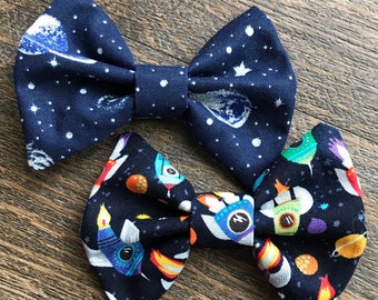 Galaxy hair bow, rocket ship hair bow, space hair bow, galaxy headband, rocket ship headband, space headband