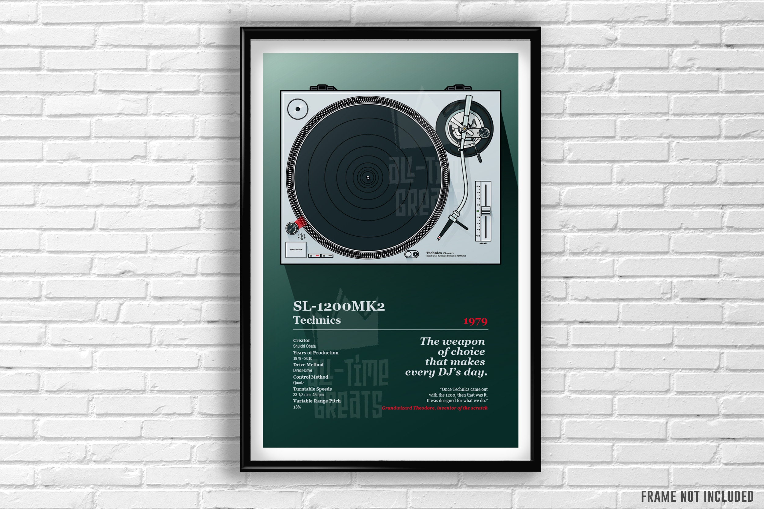 Technics SL-1200 MK2 Poster: an Iconic Tribute to Hip-hop