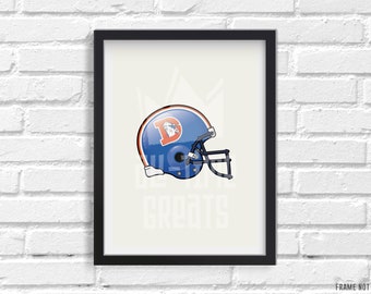 1975-1996 Denver Broncos Helmet Art Print - Iconic Nostalgia for Football Fans