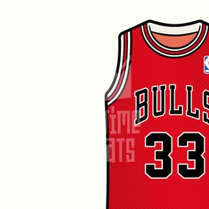 Scottie Pippen 1995 Chicago Bulls Jersey Illustrated Print Chicago Sports Memorabilia image 4