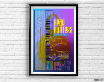 Herbie Hancock Head Hunters Jazz-Funk Album Poster: High-Quality Illustrated Print