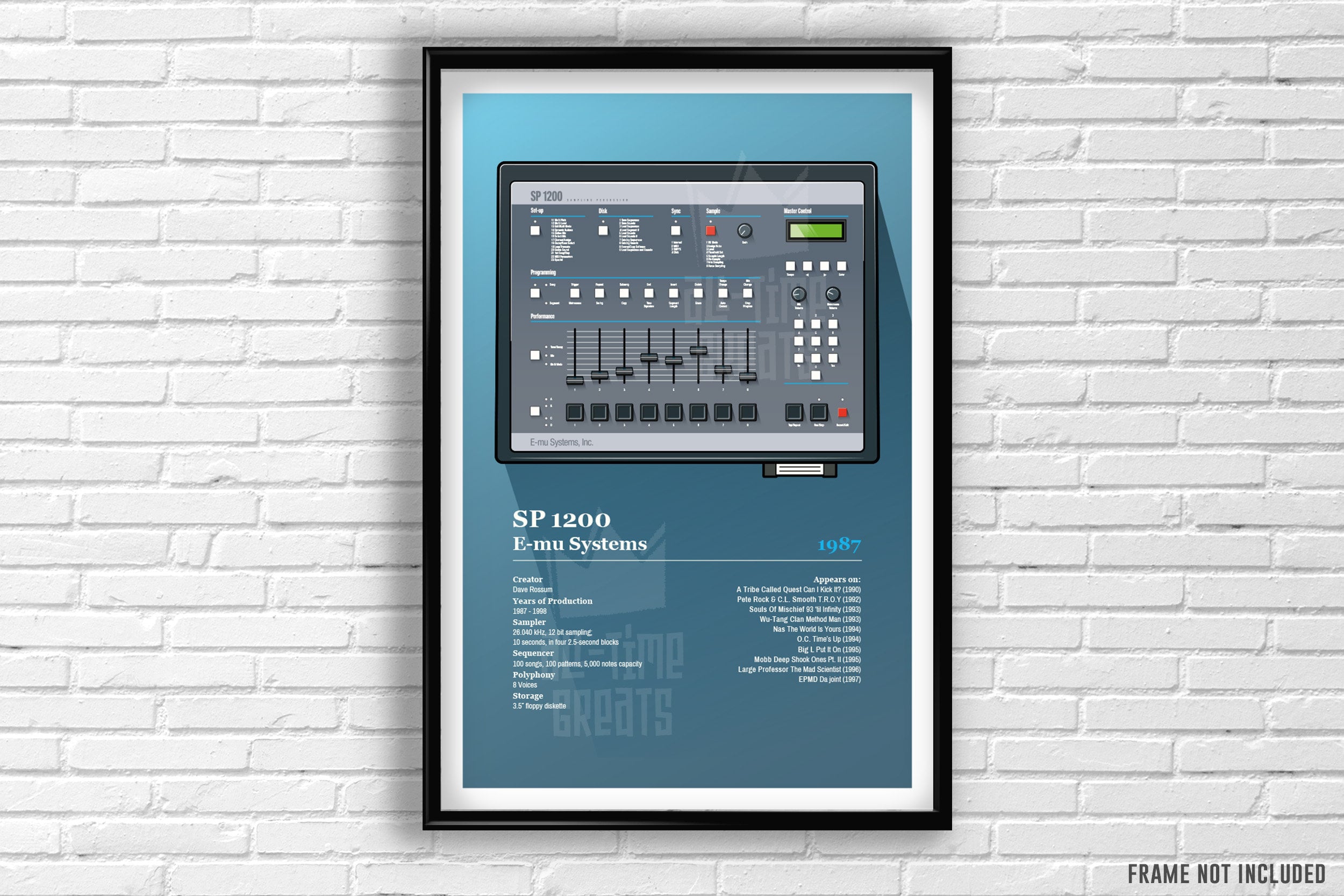 E-mu Systems Sp 1200 Art Print (1987) Analog Drum Machine Poster