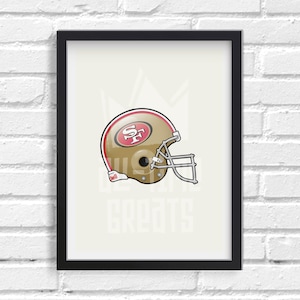 San Francisco 49ers Helm Kunstdruck, NFL Football Illustration, Perfektes kleines Geschenk für Fußballfans