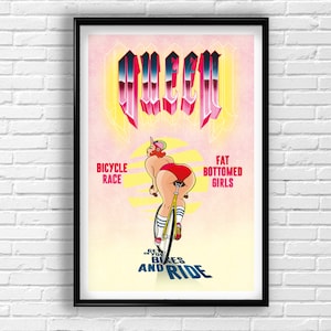 Queen EP Tribute Poster: Fat-bottomed Girls and Bicycle Race