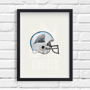 Carolina Panthers Helm Kunstdruck, NFL Football Illustrierter Druck, Perfektes kleines Geschenk für Football Fan