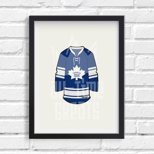 Toronto Maple Leafs Jersey Kunstdruck, kleine Vintage Sport Illustration, perfektes kleines Geschenk für Hockey Fan