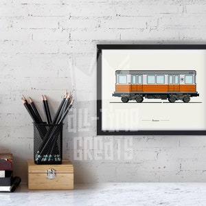 Boston Subway Art Print, Small Train Illustration, Perfect Small Gift for Subway Enthusiast image 5