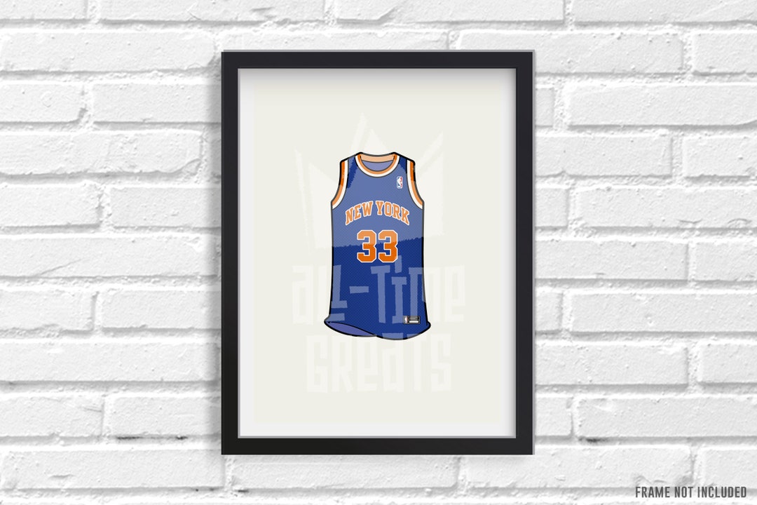 New York Knicks Jersey Kunstdruck 1986, Kleine Sport Illustration