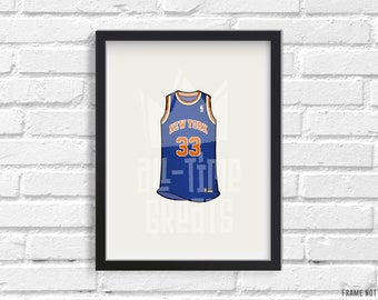 New York Knicks Jersey Art Print (1986), Small Sports Illustration, Perfect Small Gift for Basketball Fan