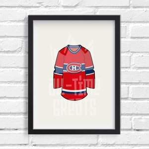 Tirage d’art des Canadiens de Montréal, Petite illustration sportive vintage, Petit cadeau parfait pour les amateurs de hockey