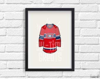 Tirage d’art des Canadiens de Montréal, Petite illustration sportive vintage, Petit cadeau parfait pour les amateurs de hockey