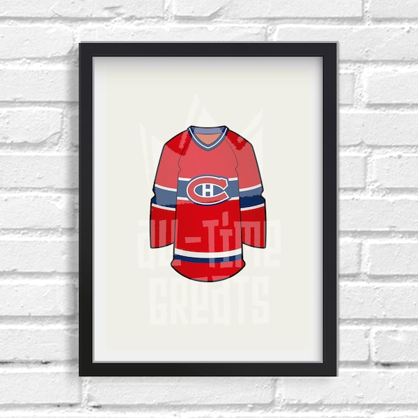 Tirage d’art des Canadiens de Montréal, Petite illustration sportive vintage, Petit cadeau parfait pour les amateurs de hockey