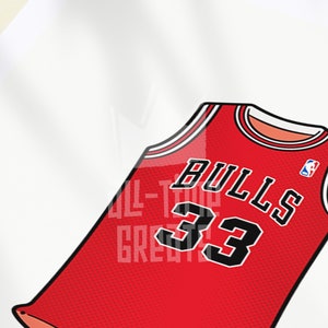 Scottie Pippen 1995 Chicago Bulls Jersey Illustrated Print Chicago Sports Memorabilia image 3