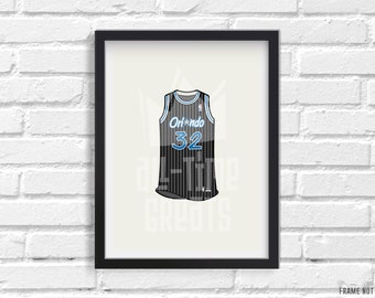 Shaquille O'Neal #32 Orlando Magic Vintage Jersey Print - NBA Fan Art & Memorabilia