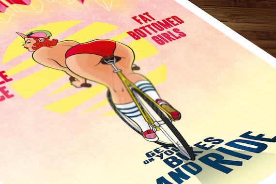 Queen EP Tribute Poster: Fat-bottomed Girls and Bicycle Race