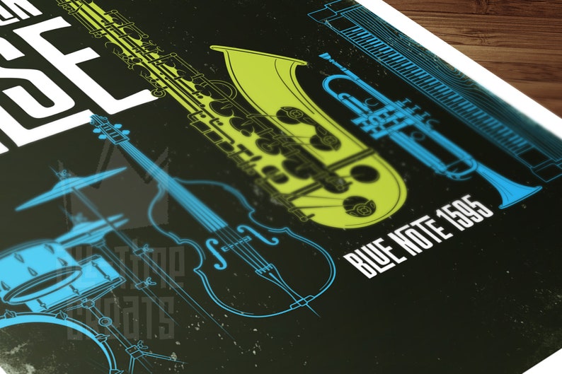 CANNONBALL ADDERLEY - Somethin' Else Jazz Art Print, Blue Note Records Poster (1958) image 2