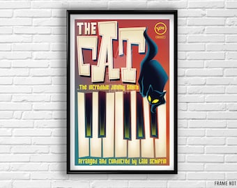 High-Quality Illustrated Jazz Poster: The Cat by Jimmy Smith Tribute Art Print