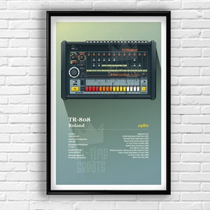 Roland TR808 Art Print (1980) Analog Drum Machine Poster