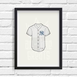 New York Yankees Iconic Baseball Shirt Print - High Quality, Minimalist Design | Yankees Fan Art&quot;