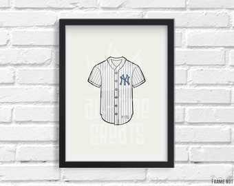 New York Yankees Iconic Baseball Shirt Print - High Quality, Minimalist Design | Yankees Fan Art"