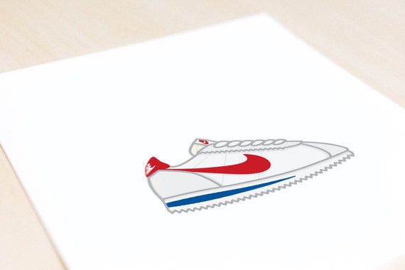 Nike Cortez Forrest Gump Ilustración Impresión 9x9 Nike Etsy España