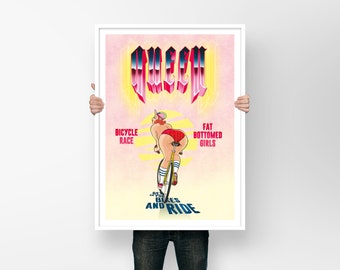 Queen EP Tribute Poster: Fat-bottomed Girls and Bicycle Race